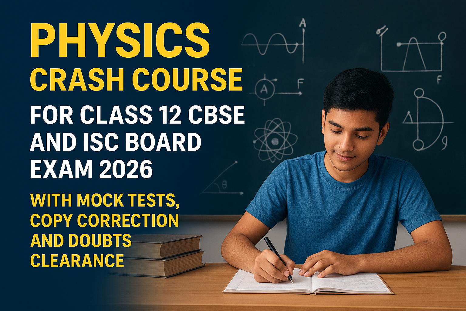 Physics Crash Course for Class 12 CBSE and ISC Board Exam 2026 – Ace Physics with Mock Tests, Copy Correction & Doubt Clearing Sessions