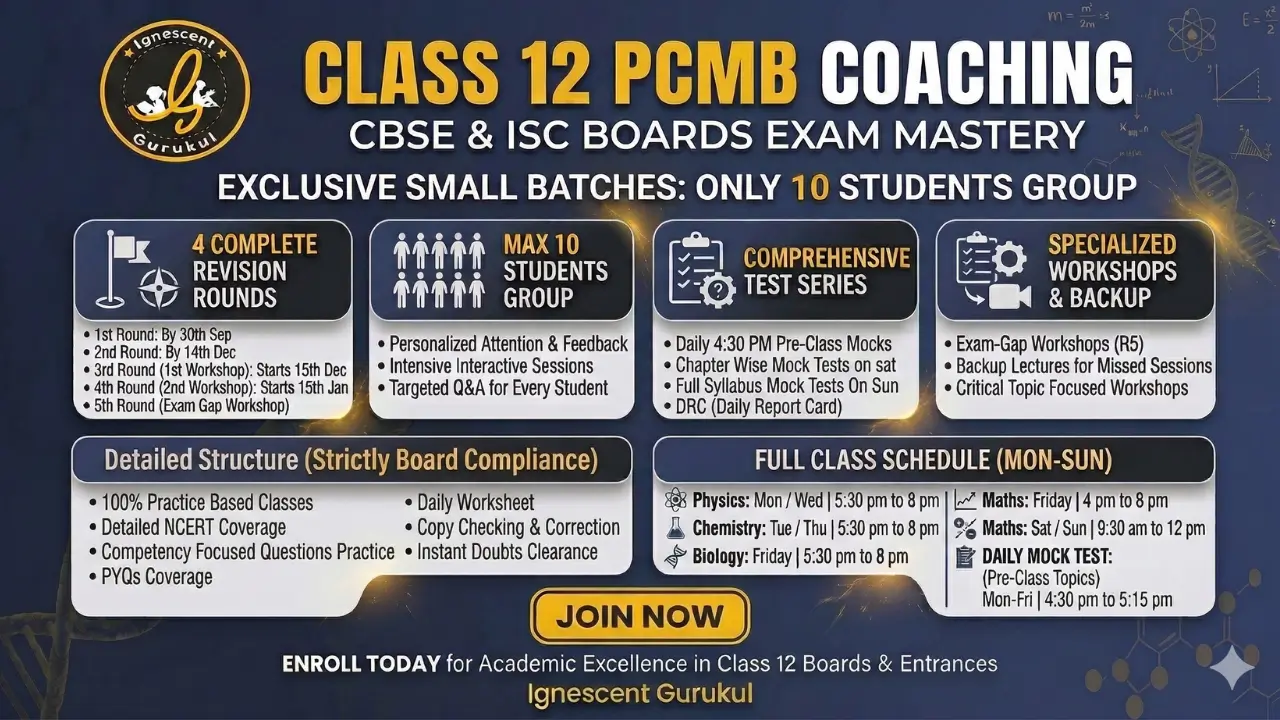 Ignescent Gurukul Best Class 12 Coaching Structure in Bangalore