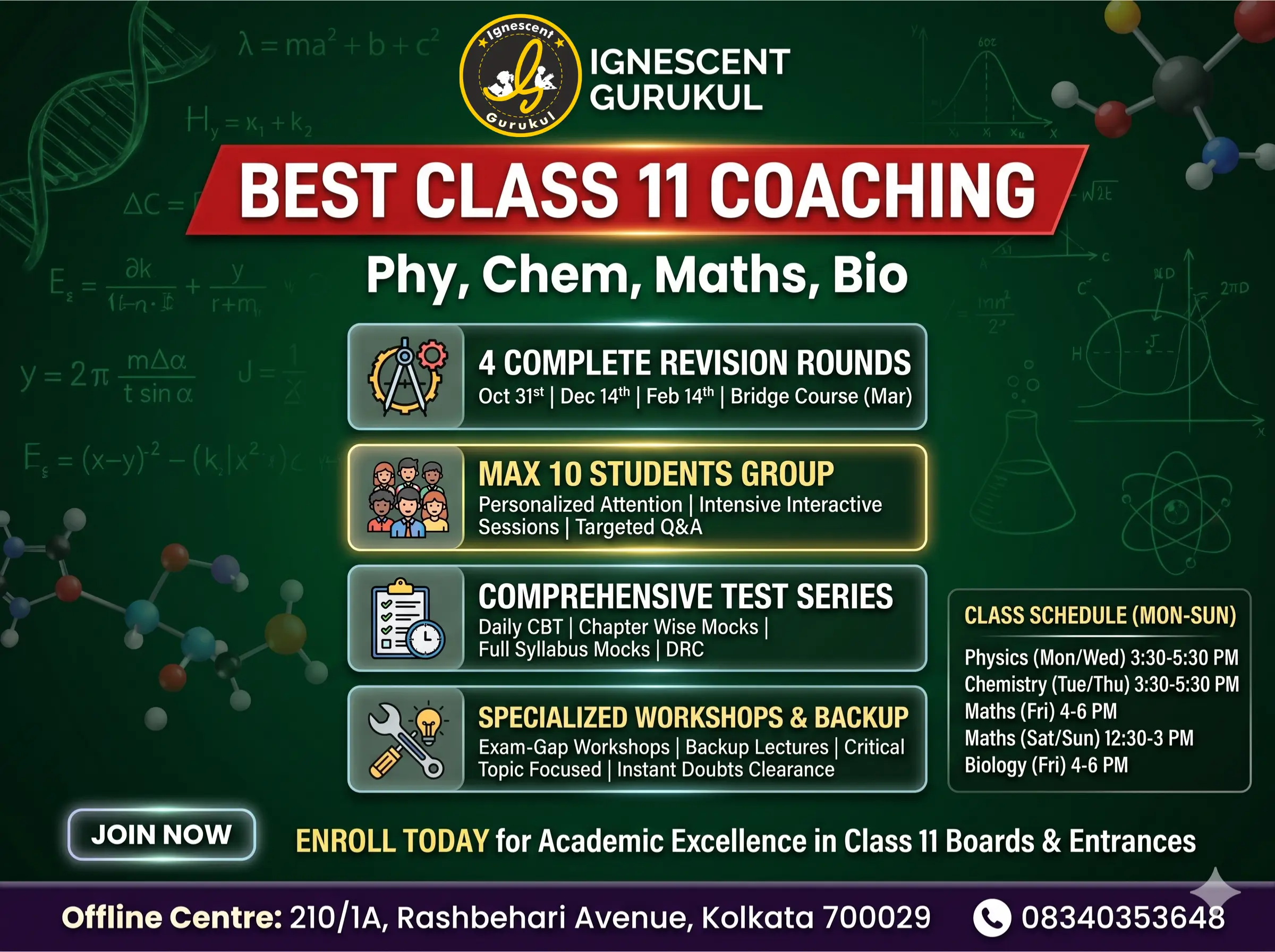 Best Class 11 Coaching in Vaishali Nagar, Jaipur - Ignescent Gurukul Boards JEE NEET