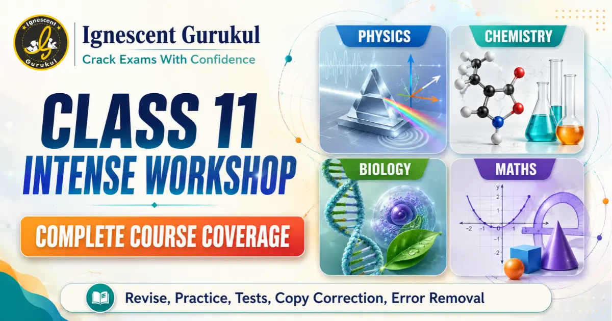 Class 11 Intense Workshop by Ignescent Gurukul for Physics, Chemistry, Biology and Mathematics
