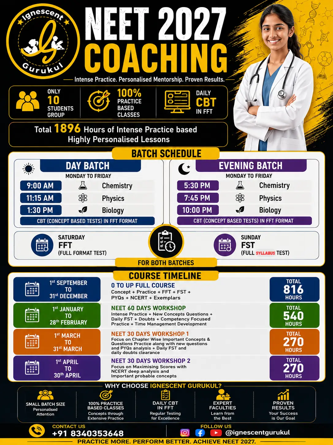 NEET 2027 Coaching Batch - Ignescent Gurukul Ignescent Gurukul NEET 2027 coaching batch and test preparation